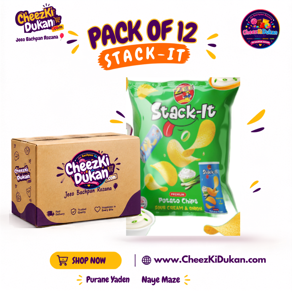 Zee Stack-it Potato Chips Sour Cream & Onion pack - CheezKiDukan