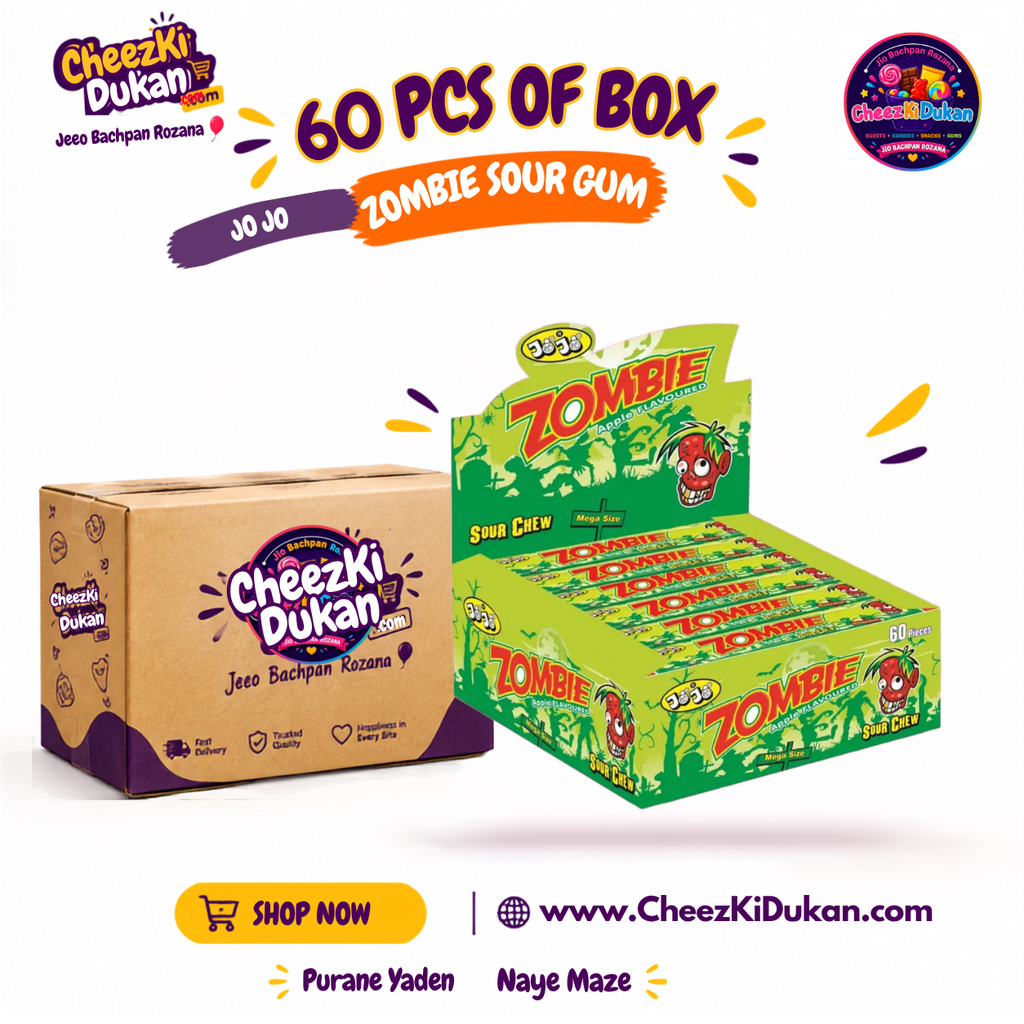 Jojo Zombie Sour Chew Mega Size 60 pieces - CheezKiDukan