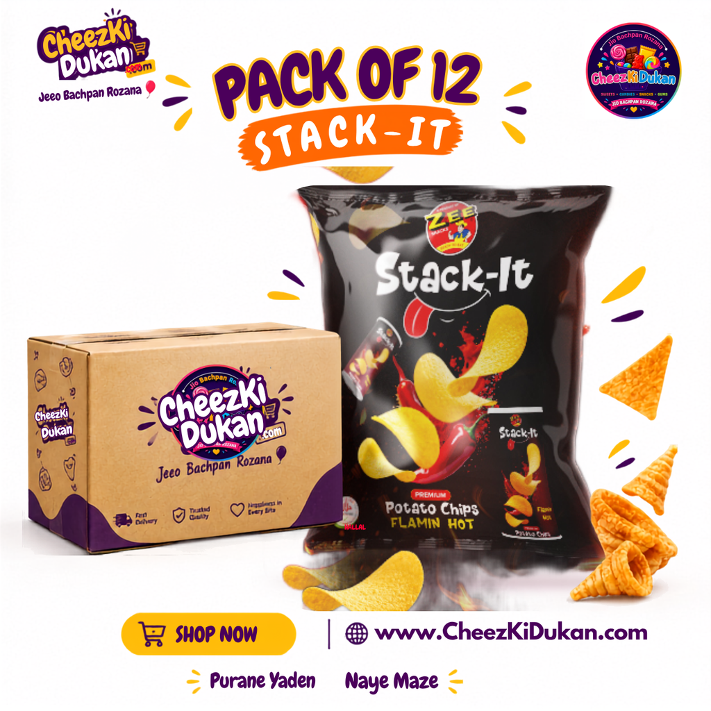 Zee Stack-it Potato Chips Flamin Hot pack - CheezKiDukan