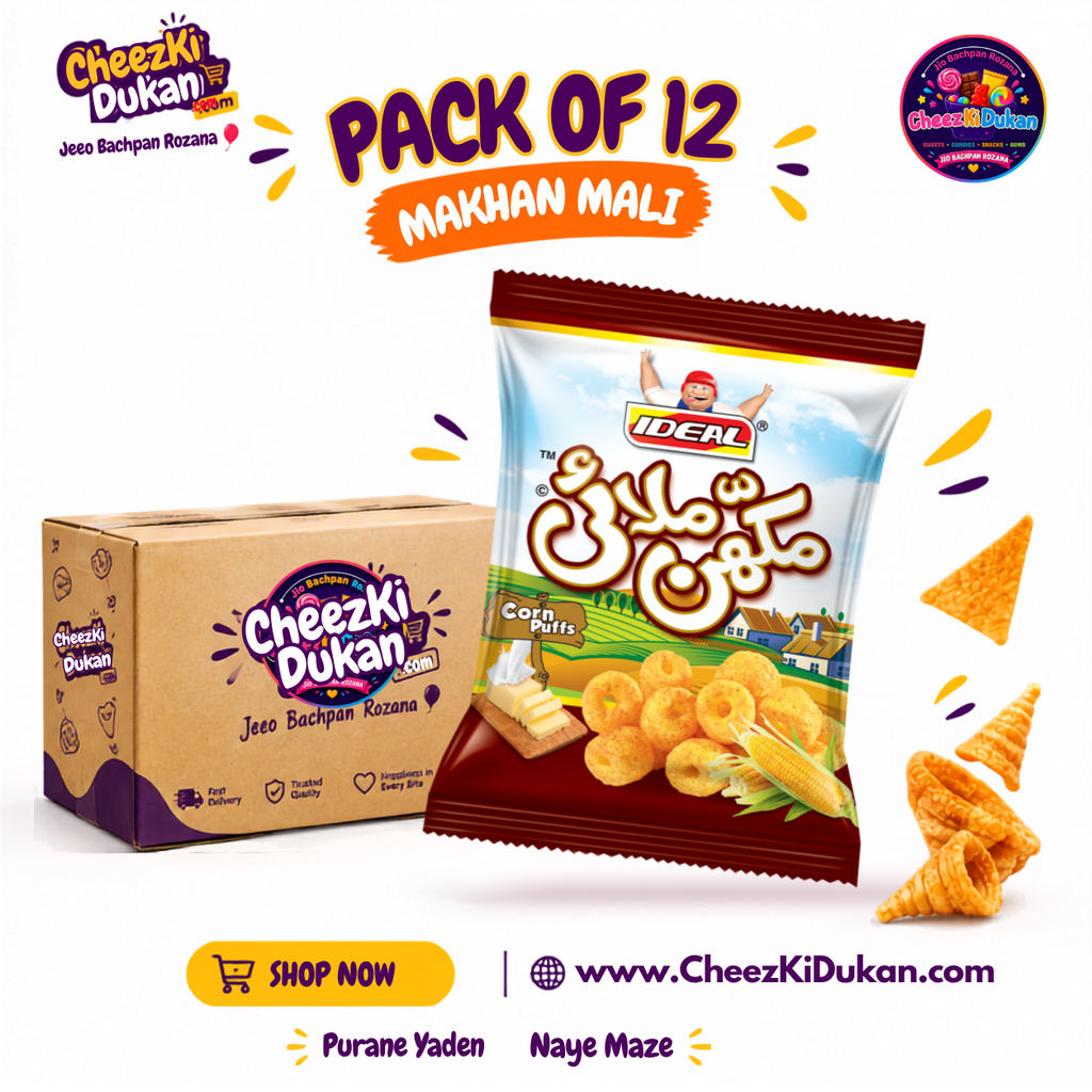 Ideal Makhan Malai Corn Puffs Hot pack of 12 - CheezKiDukan