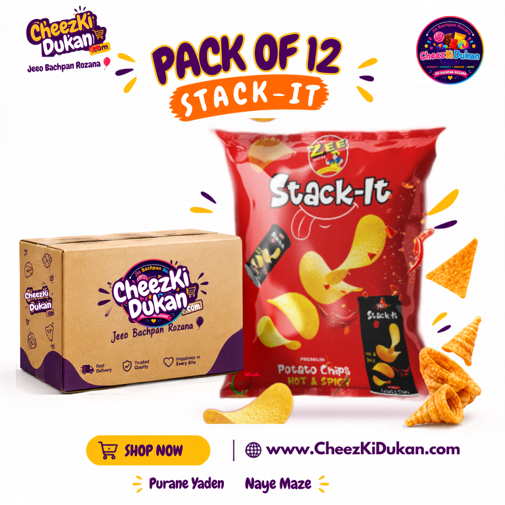 Zee Stack-it Potato Chips Hot & Spicy pack - CheezKiDukan