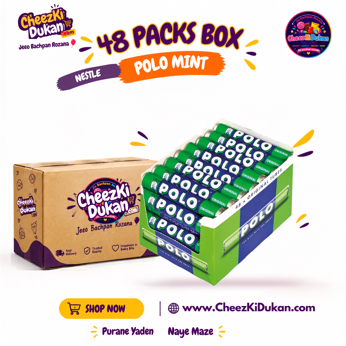 Nestle Polo Mint peppermint candy pack of 48 - CheezKiDukan
