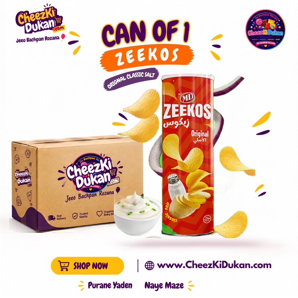 Zeekos Potato Chips Original Classic Salt can - CheezKiDukan